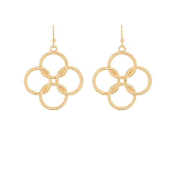 Clover Metal Drop Earrings - Picture 1 of 3